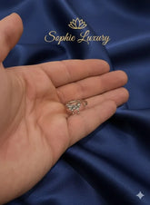 Sophie Luxury Silver Sparkle Butterfly Ring - Open Band - New